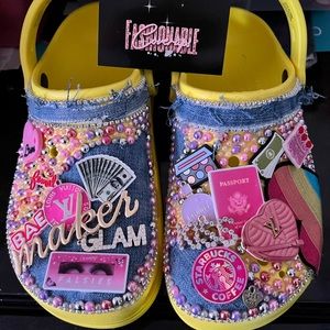 Blinged out slides (Not official crocs)